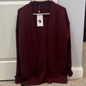 Zesica Women's Burgundy Cardigan Sweater